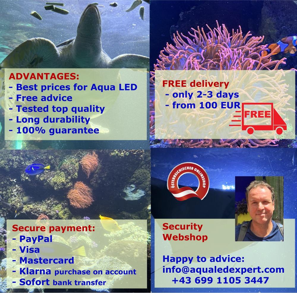 Aqua LED Expert - Free shipping for orders over €100, 100% guarantee, secure payment Aqua LED Expert - Free shipping for orders over €100, 100% guarantee, secure payment